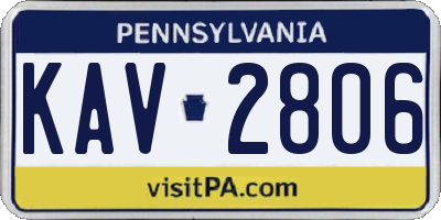 PA license plate KAV2806