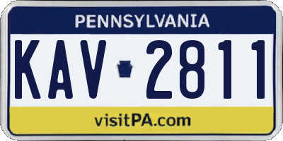 PA license plate KAV2811