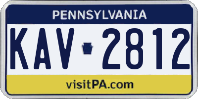 PA license plate KAV2812