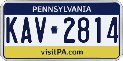 PA license plate KAV2814