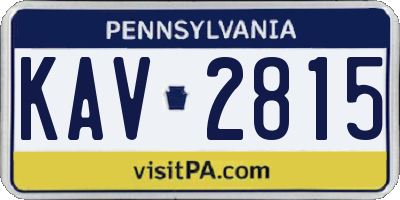PA license plate KAV2815