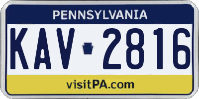 PA license plate KAV2816