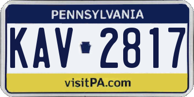 PA license plate KAV2817