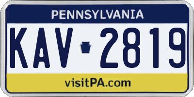 PA license plate KAV2819