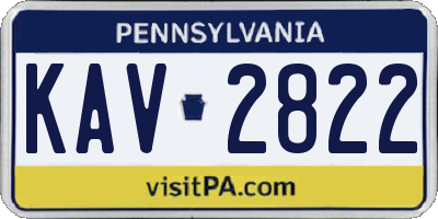 PA license plate KAV2822