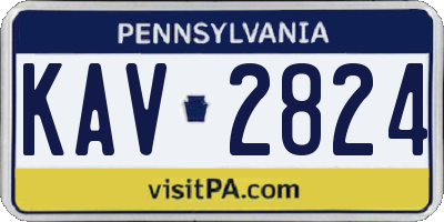 PA license plate KAV2824