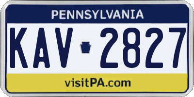 PA license plate KAV2827