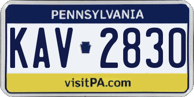 PA license plate KAV2830