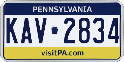 PA license plate KAV2834