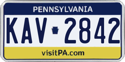 PA license plate KAV2842