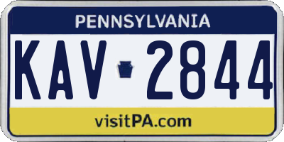 PA license plate KAV2844