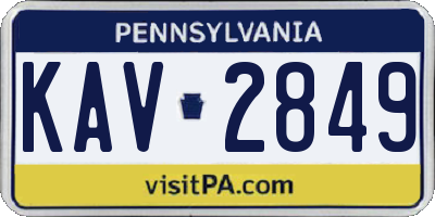 PA license plate KAV2849