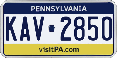 PA license plate KAV2850
