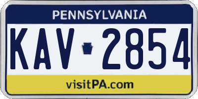 PA license plate KAV2854
