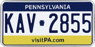PA license plate KAV2855