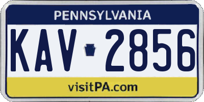 PA license plate KAV2856