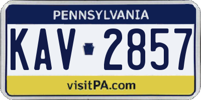 PA license plate KAV2857