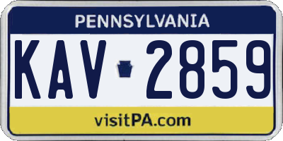 PA license plate KAV2859