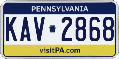 PA license plate KAV2868