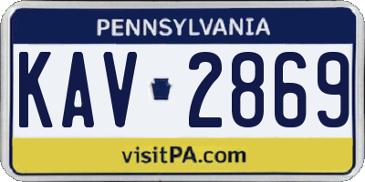 PA license plate KAV2869