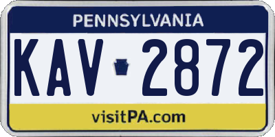 PA license plate KAV2872