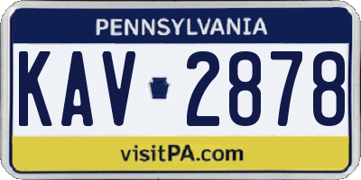 PA license plate KAV2878
