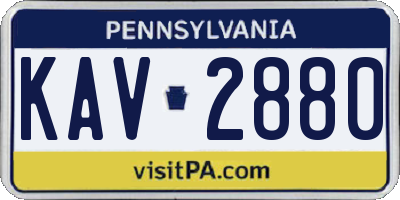 PA license plate KAV2880