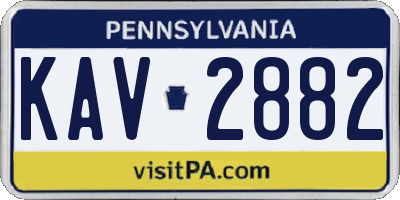 PA license plate KAV2882