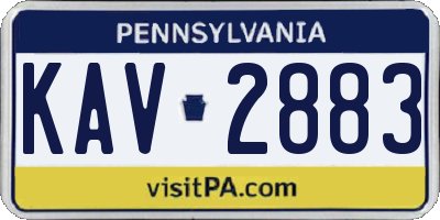 PA license plate KAV2883