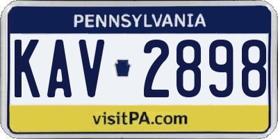 PA license plate KAV2898