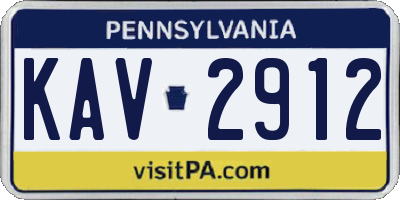 PA license plate KAV2912