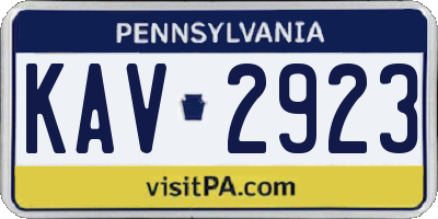 PA license plate KAV2923