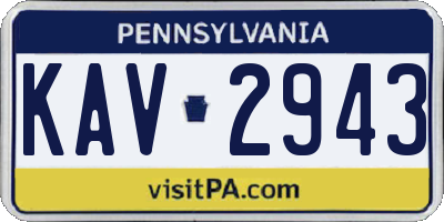 PA license plate KAV2943