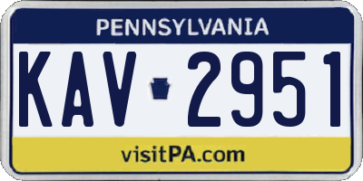PA license plate KAV2951