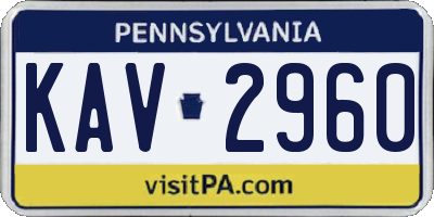 PA license plate KAV2960