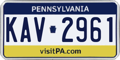 PA license plate KAV2961