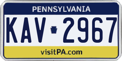 PA license plate KAV2967