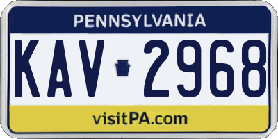PA license plate KAV2968