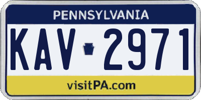 PA license plate KAV2971