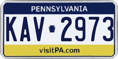 PA license plate KAV2973