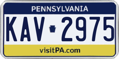 PA license plate KAV2975