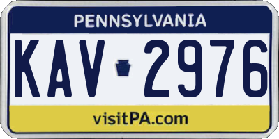 PA license plate KAV2976