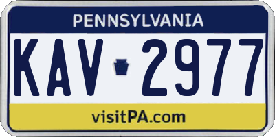PA license plate KAV2977
