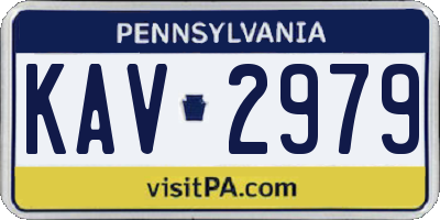 PA license plate KAV2979