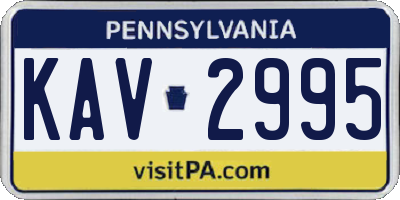 PA license plate KAV2995