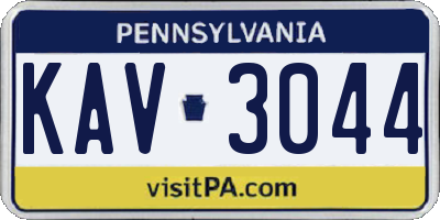 PA license plate KAV3044