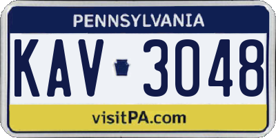 PA license plate KAV3048