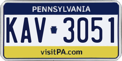 PA license plate KAV3051