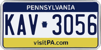 PA license plate KAV3056