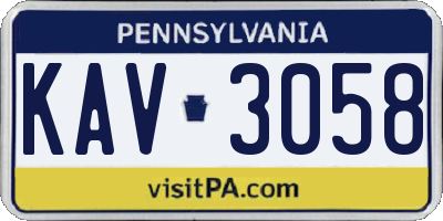 PA license plate KAV3058